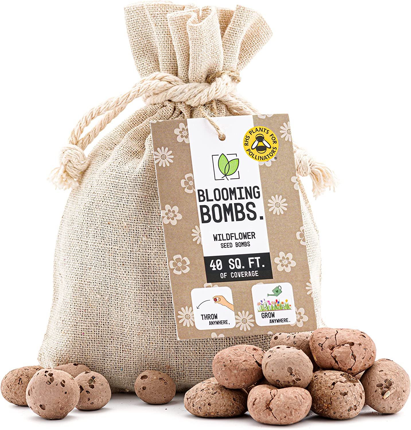 Blooming Bombs Small - 125g - Ball Shaped Wildflower Seed Bombs | Bee Friendly Wildflower Seed Mix | Made in The UK