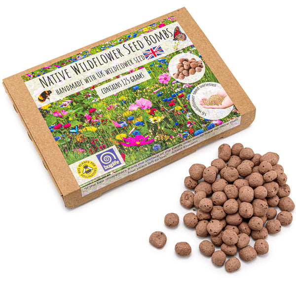 Blooming Bombs Small - 125g - Ball Shaped Wildflower Seed Bombs | Bee Friendly Wildflower Seed Mix | Made in The UK